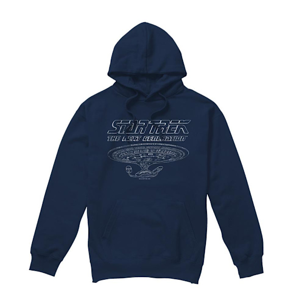 Star Trek Herr The Next Generation Enterprise Hoodie XXL Marinblå Navy XXL
