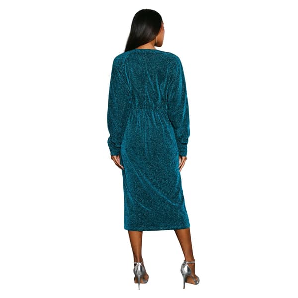 Principles Dam/Dam Metallic Jersey Batwing Midiklänning 14 Green 14 UK