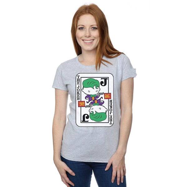 DC Comics Dam/Kvinnor Chibi Joker Spelkorts Bomull T-shirt Sports Grey XL