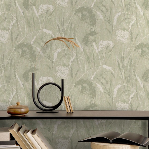 Holden Décor Pappus Textured Wallpaper 10m x 53cm Grön Green 10m x 53cm