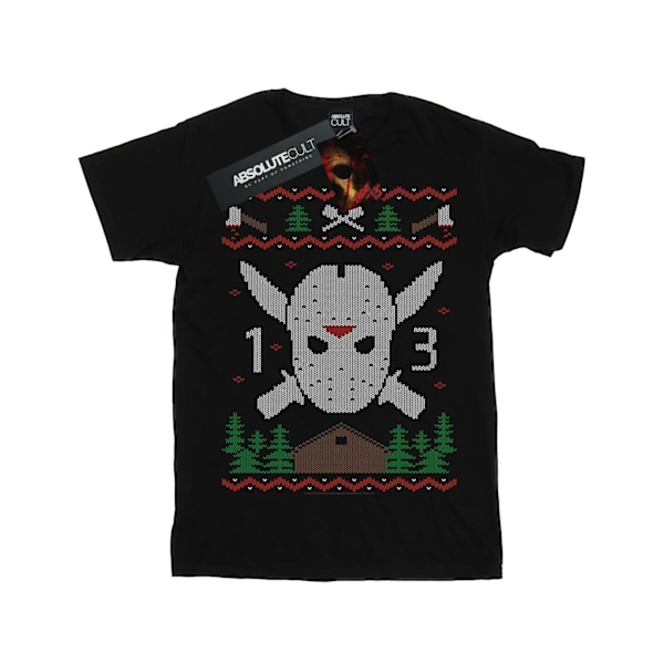 Fredag den 13:e herr jul Fair Isle T-shirt L svart Black L