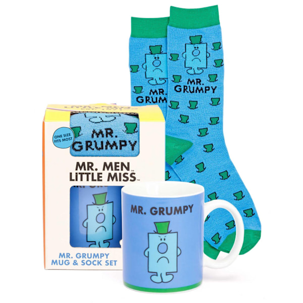 Mr Men Herr Mr Grumpy Mugg och Sock Set One Size Blå Blue One Size
