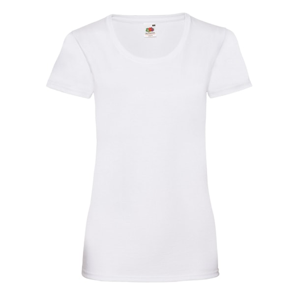 Fruit of the Loom Dam/Dam Valueweight Lady Fit T-shirt 16 White 16 UK