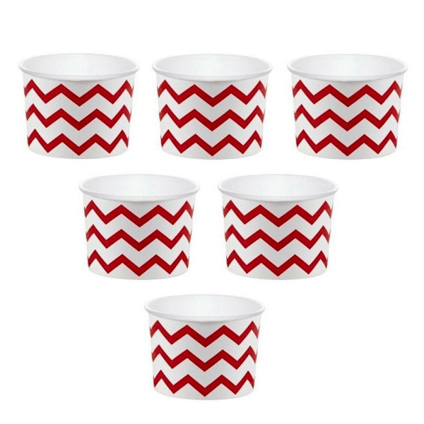 Kreativa party Chevron Treat Cup (6-pack) One Size Vit/Röd White/Red One Size