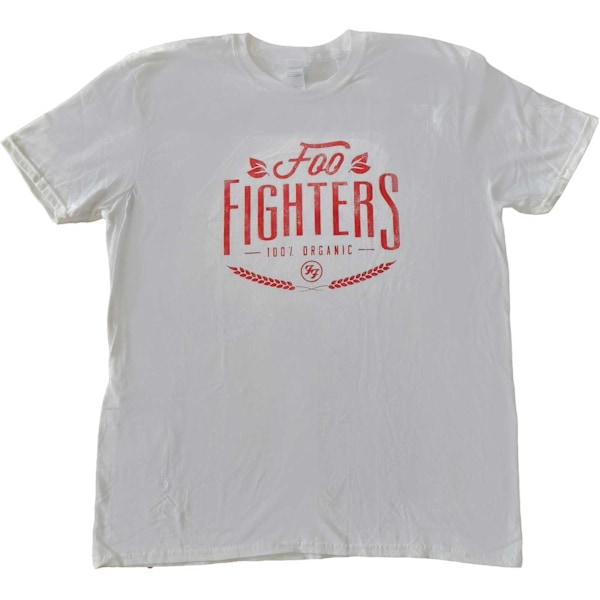 Foo Fighters Unisex Vuxen 100% Ekologisk Bomull T-shirt L Vit White L