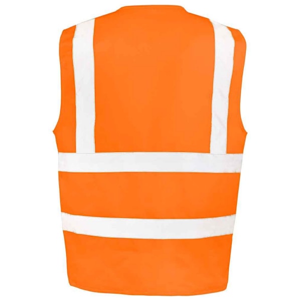 SAFE-GUARD by Result Herr Polycotton Heavy Duty Rail Hi-Vis Väst Fluorescent Orange L