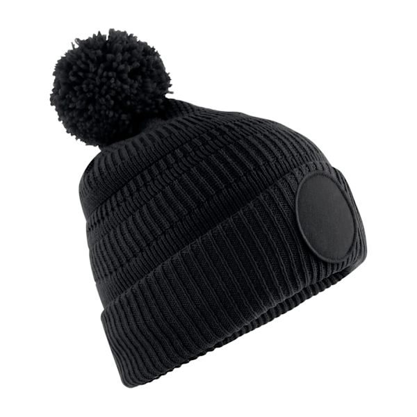 Beechfield Patch Beanie One Size Svart Black One Size