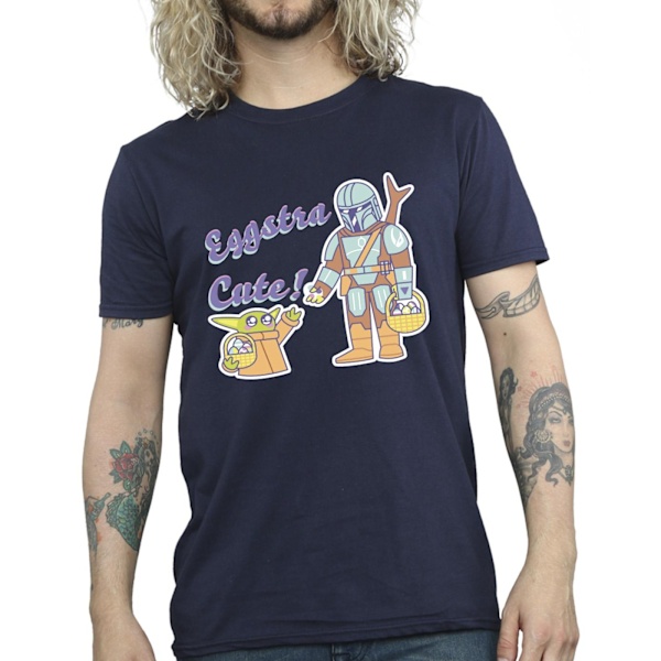 Star Wars The Mandalorian Eggstra Cute Grogu T-shirt för män 4XL N Navy Blue 4XL
