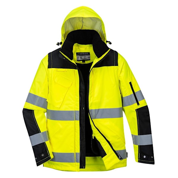 Portwest Herr Hi-Vis 3 i 1 Vinterjacka M Gul/Svart Yellow/Black M