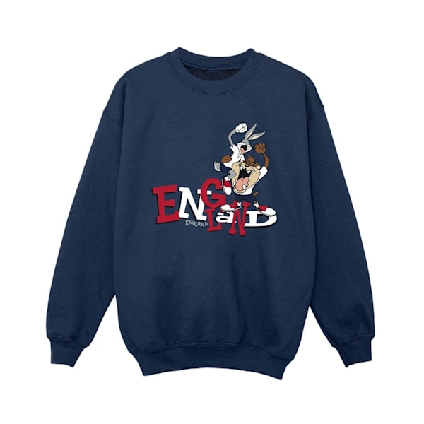 Looney Tunes Pojkar Bugs & Taz England Sweatshirt 9-11 År Marinblå Navy Blue 9-11 Years