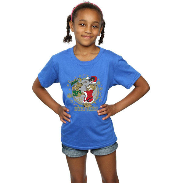 Tom And Jerry Girls Julöverraskning Bomull T-shirt 7-8 år Royal Blue 7-8 Years