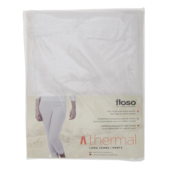 FLOSO Dam/Kvinnors Termisk Underkläder Lång Kalsong/Johns (Standard White Hip Fit: 26-28inch (6)