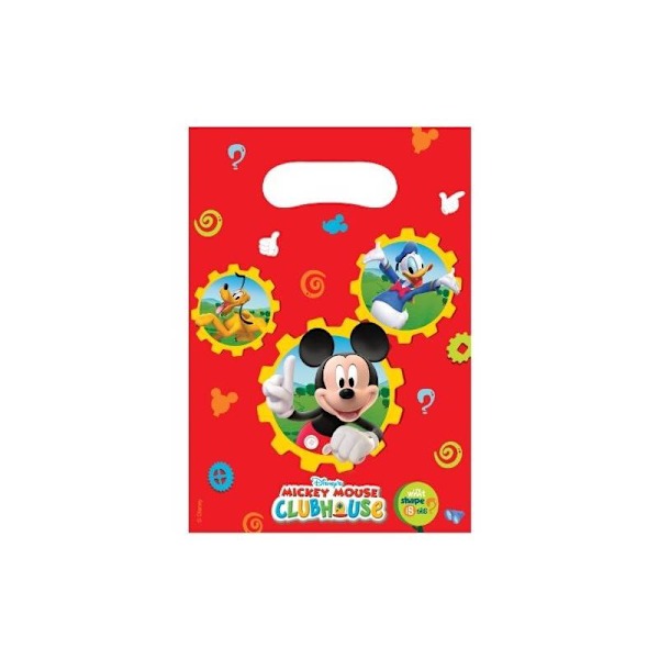 Mickey Mouse Clubhouse Plast Partypåsar (6-pack) One Size Red/Yellow/Green One Size