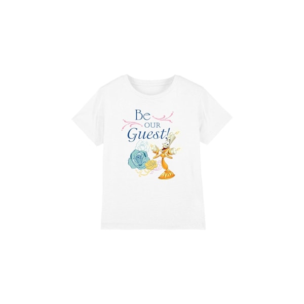 Skönheten och Odjuret Barn/Kids Var Vår Gäst T-Shirt 12-13 White 12-13 Years