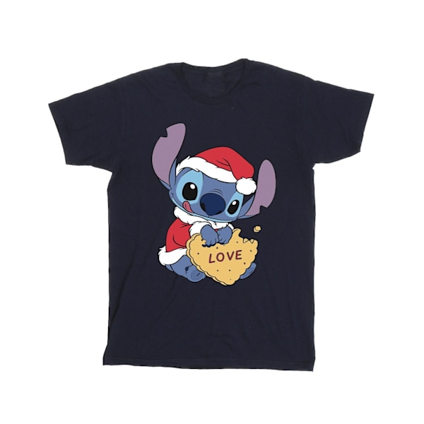 Disney Herr Lilo And Stitch Jul Kärlek Biscuit T-Shirt XL N Navy Blue XL