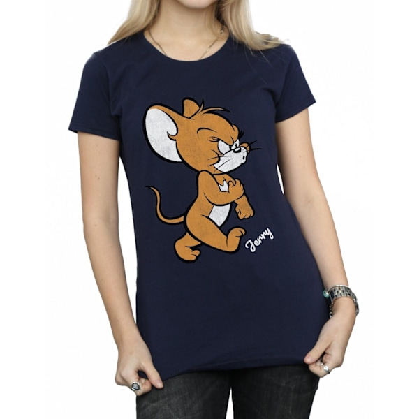 Tom och Jerry Dam/Dam Angry Mouse Bomull T-shirt L Marin B Navy Blue L