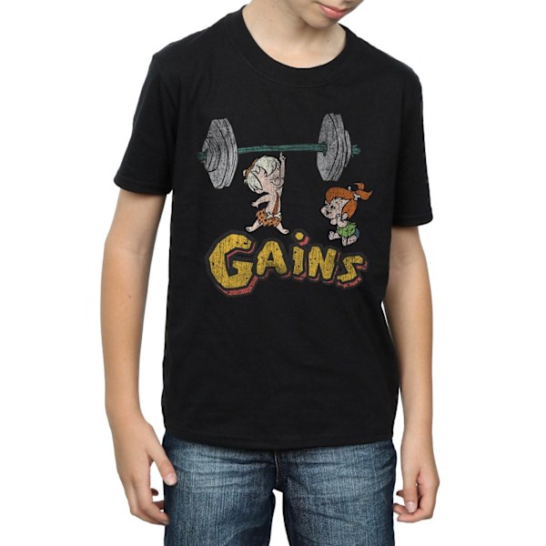 The Flintstones Boys Bam Bam Gains Distressed T-Shirt 7-8 år Black 7-8 Years