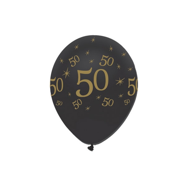 Creative Party svarta allroundtryckta print (paket med 6) Black/Gold 70 Years