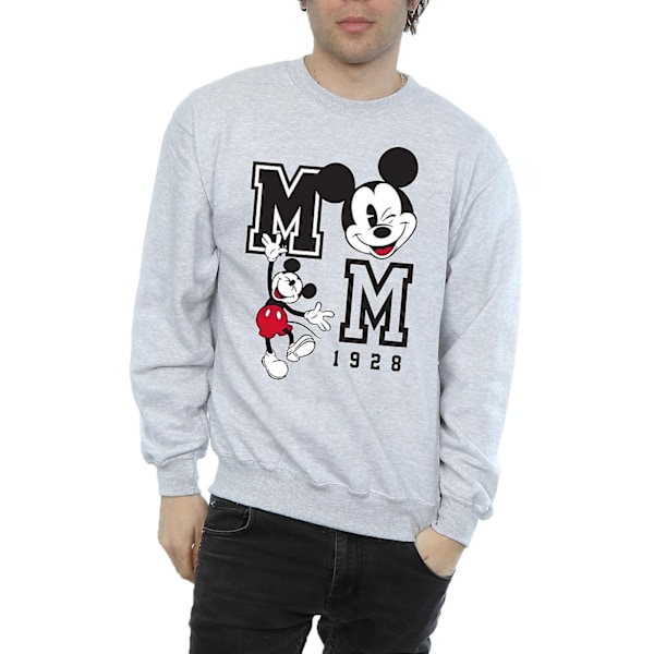 Disney Herr Jump And Wink Mickey Mouse Sweatshirt XL Sports Grå Sports Grey XL