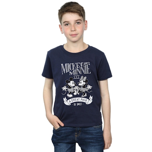 Disney Boys Mickey och Minnie Mouse Great Pair T-shirt 7-8 år Navy Blue 7-8 Years