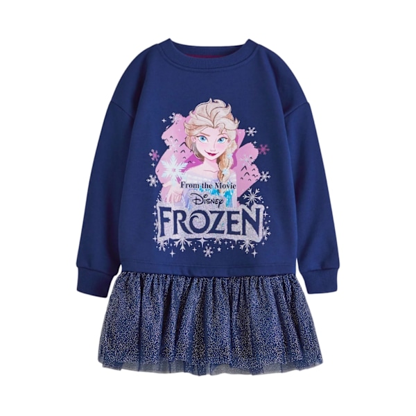 Frozen Flickor Elsa Casual Klänning 4-5 År Marinblå Navy 4-5 Years