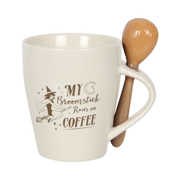 Något Annorlunda Min Kvast Drivs Av Kaffe Mugg & Sked Set Off White/Beige One Size