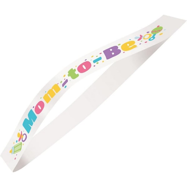 Unik fest mamma till att vara satin babyshower party sash en storlek vit White/Multicoloured One Size