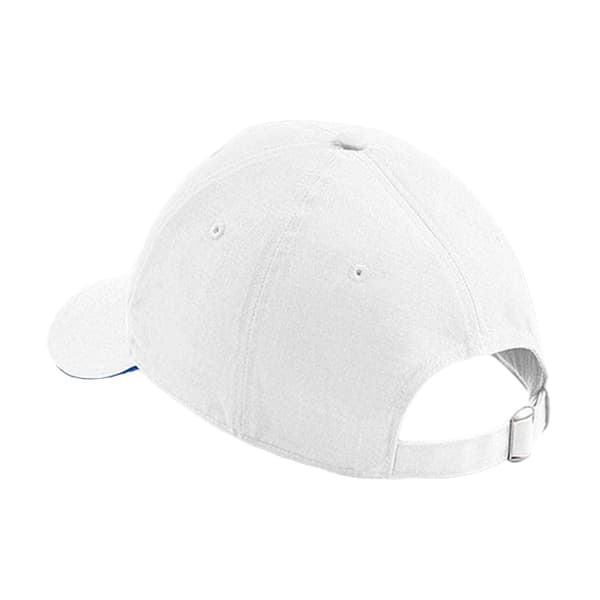 Beechfield Athleisure 6-panels baseballkeps En storlek Vit/Ljus White/Bright Royal Blue One Size