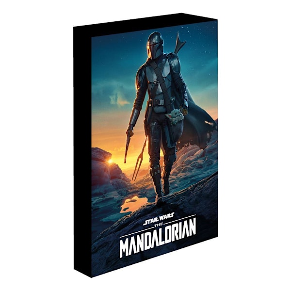 Star Wars: The Mandalorian Nightfall Ljus Upp Canvas 40cm x 30c Multicoloured 40cm x 30cm