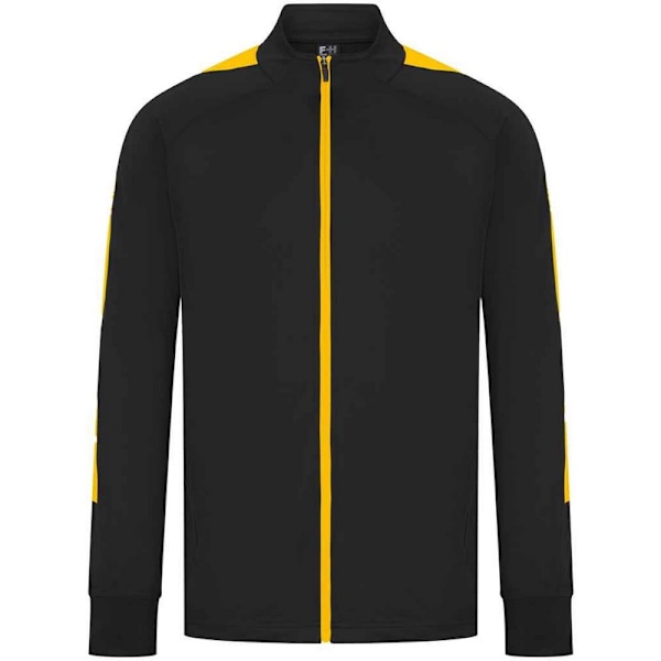 Finden & Hales Herr Kontrastpanel Stickad Träningsoverdel M Svart Black/Gold M
