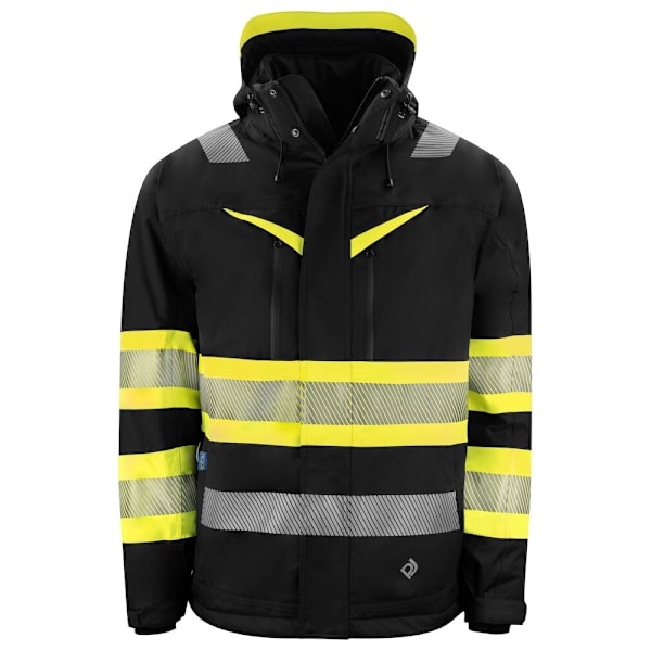 Projob Herrar Vattentät Hi-Vis Huvtröja 3XL Gul/Svart Yellow/Black 3XL