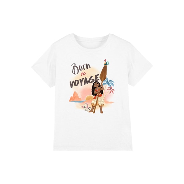 Moana Barn/Kids Född Att Resa T-Shirt 3-4 År Vit White 3-4 Years