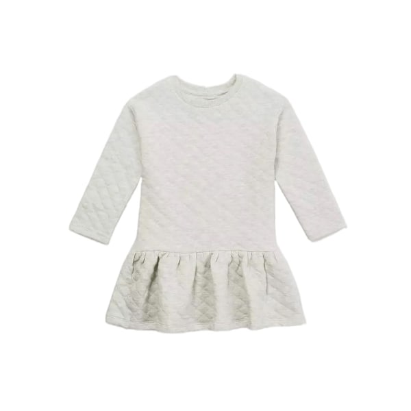 Blå Zoo Baby Girls Quilted Sweat Dress 12-18 Månader Grå Grey 12-18 Months