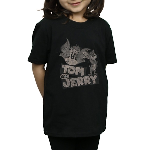 Tom och Jerry Girls Wink Bomull T-shirt 7-8 år Svart Black 7-8 Years