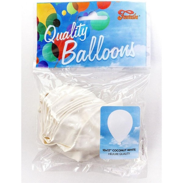 Fantasia latexballonger (pack med 10) One Size Coconut White Coconut White One Size