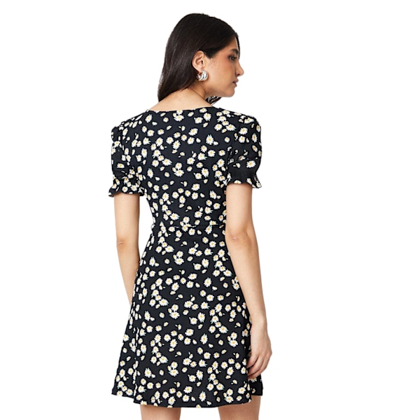 Dorothy Perkins Dam/Kvinnor Daisy V-ringad Kortärmad Miniklänning D Black 8 UK