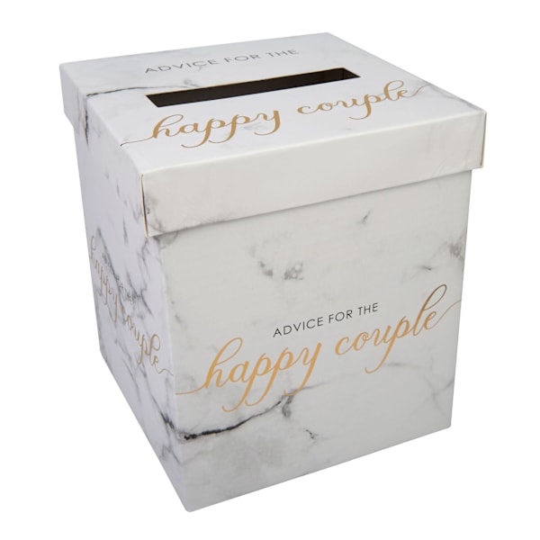 Neviti Happy Couple Marmor Bröllopspostlåda En Storlek Vit/Guld White/Gold One Size