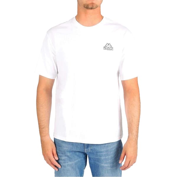 Kappa T-shirt i bomull för män M Vit White M