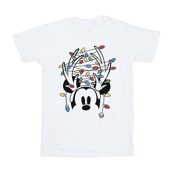 Disney Herr Mickey Mouse Jul Huvudlampor T-shirt 4XL Vit White 4XL