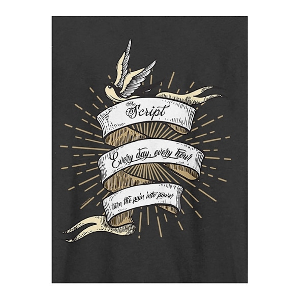 Amplified Unisex Vuxen Tattoo The Script T-shirt 3XL Kol Charcoal 3XL