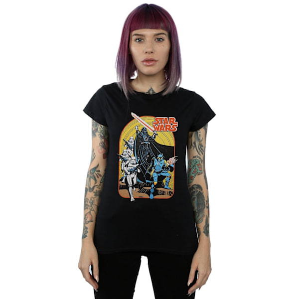 Star Wars Dam/Damer Vintage Comic Scene Bomull T-shirt XL B Black XL