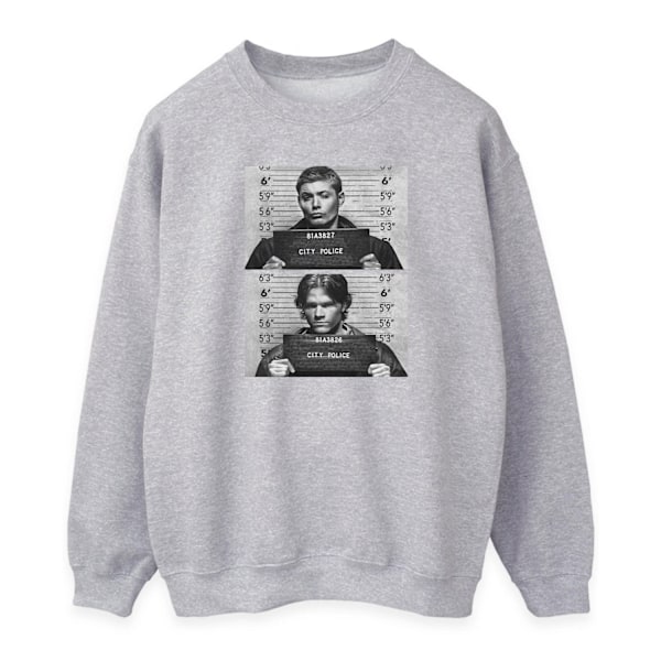 Supernatural Dam/Damer Winchester Mugshot Sweatshirt S Värme Heather Grey S