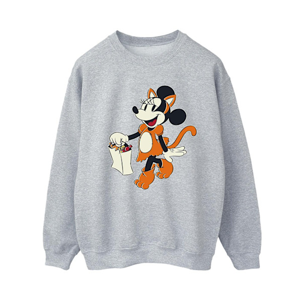Disney Dam/Dam Cat Trick Or Treat Minnie Mouse Sweatshirt Sports Grey M