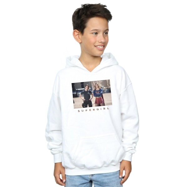 DC Comics Boys Supergirl TV-serie Sisters Photograph Hoodie 5- White 5-6 Years