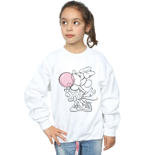 Disney Girls Minnie Mouse Gum Bubble Sweatshirt 12-13 år Vit White 12-13 Years