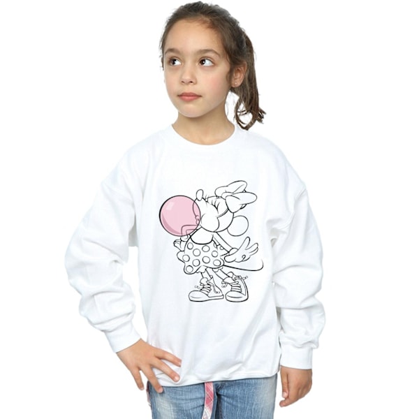 Disney Girls Minnie Mouse Gum Bubble Sweatshirt 9-11 år Vit White 9-11 Years