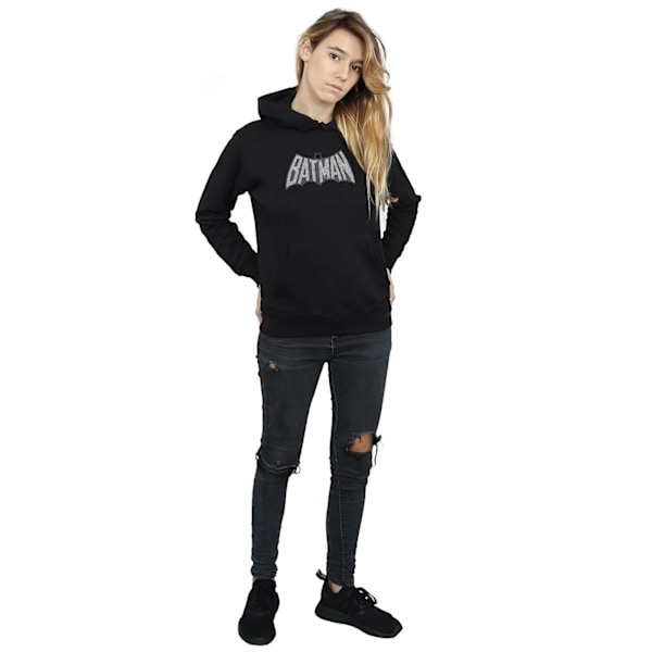 DC Comics Dam/Kvinnor Batman Retro Crackle Logo Hoodie S Svart Black S