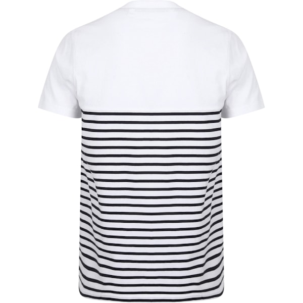 Front Row Vuxen Unisex Breton Randig T-shirt M Vit/Marinblå White/Navy M
