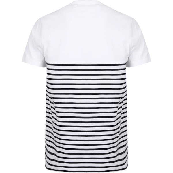 Front Row Vuxen Unisex Breton Randig T-shirt S Vit/Marinblå White/Navy S