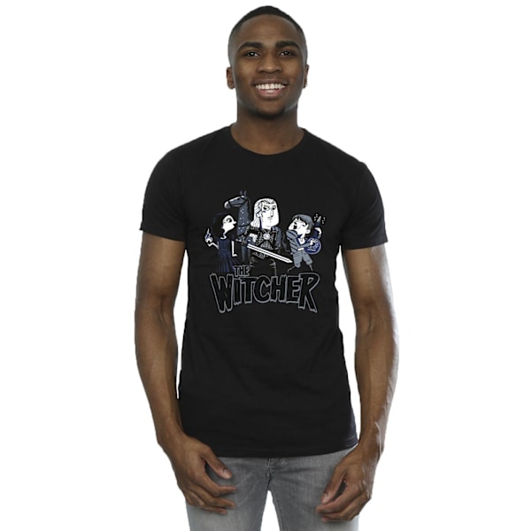 Netflix The Witcher Team illustrerad T-shirt för män 4XL svart Black 4XL